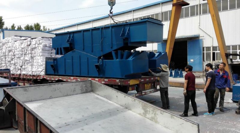 河北3台1245直线筛客户卸货现场