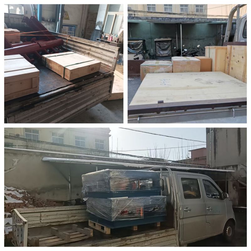 两台振动平台、超声波检验筛、网架等发货